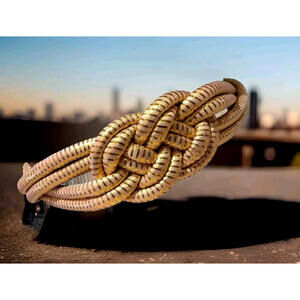 1970s Gold Metallic Lurex Belt Cinch S Glam Era Small Unisex Costume Cleopatra